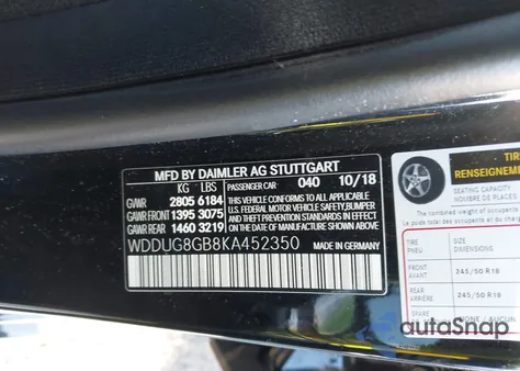 2019 Mercedes-Benz S 560 4Matic z USA, uszkodzony, nr VIN WDDUG8GB8KA452350